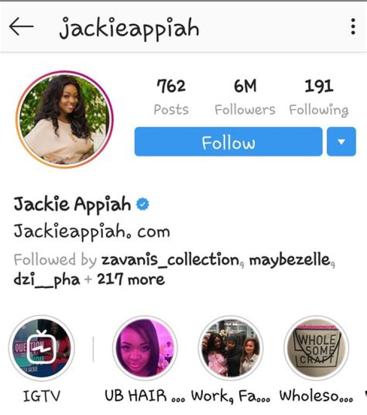 SCREENSHOT: Jackie Appiah Becomes First Ghanaian Celebrity To Hit 6M Instagram Followers